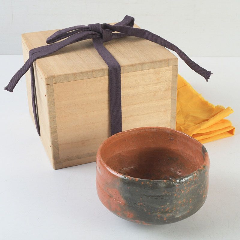 茶道具 楽吉左衛門 赤楽茶碗 時代箱付 C S316 - メルカリ