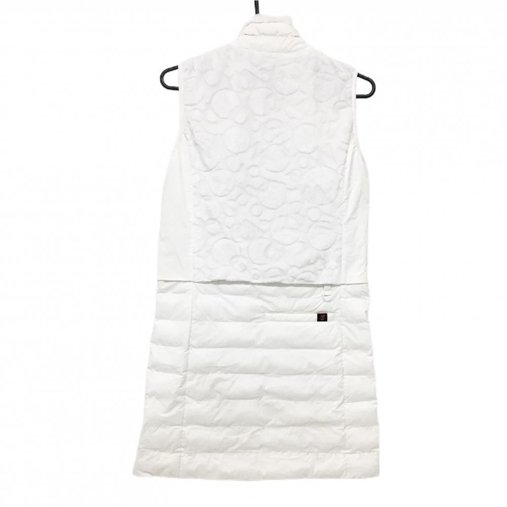 超 ニュー ンスゴルフ 中綿ノースリーブワンピース 白 上部ボア レディース 0 S ゴルフウェア Balance