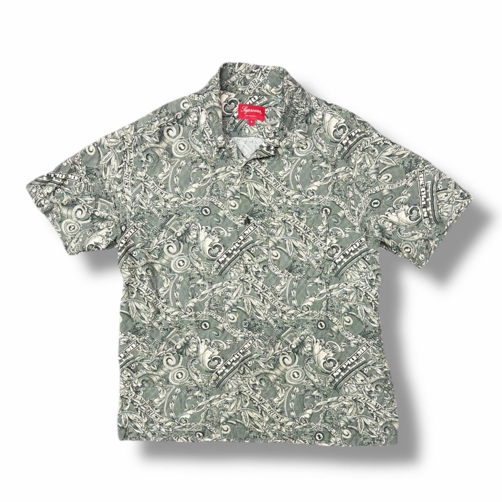 正規 Supreme 23SS S S Shirt ドルシャツ 半袖シャツ 開襟 オープン シャツ シュプリーム グリーン S 2708M