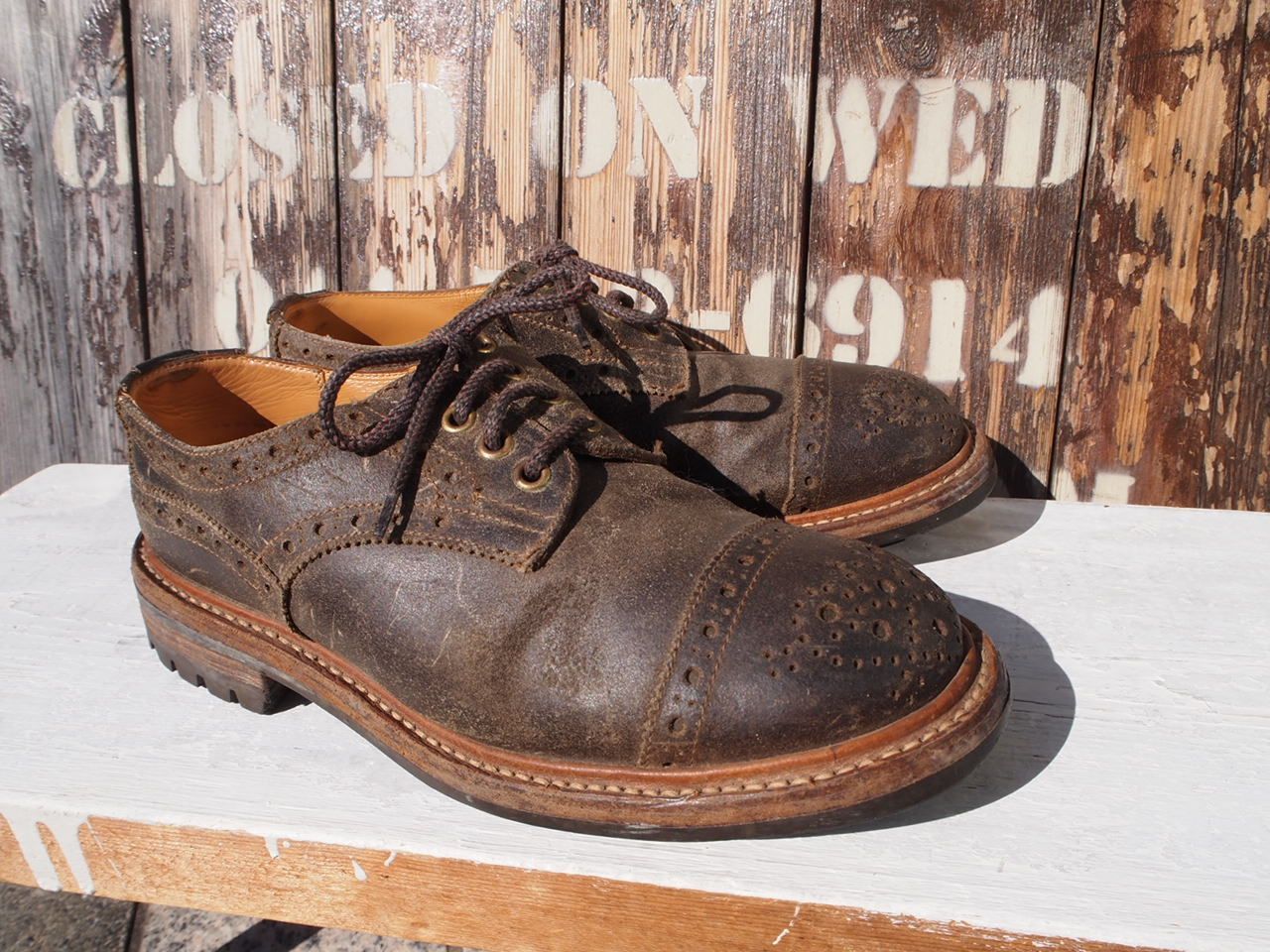 Quilp by Trickers クイルプ バイ トリッカーズ クラックド レザー