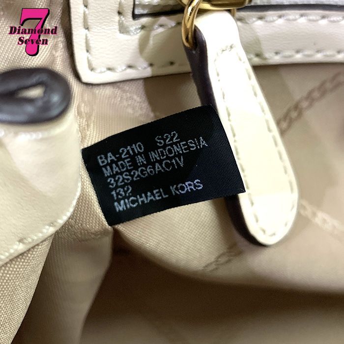 美品】マイケルコース ハンドバッグ レザー ゴールド金具 ホワイト 白 