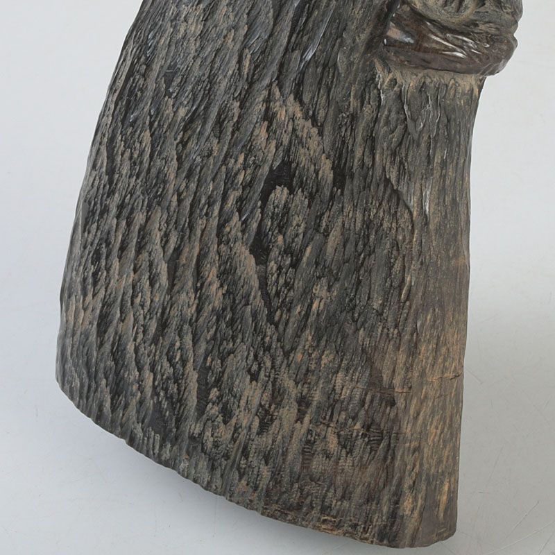 中国 水牛の角彫刻 木に鳥の親子 置物 N S319 - メルカリ