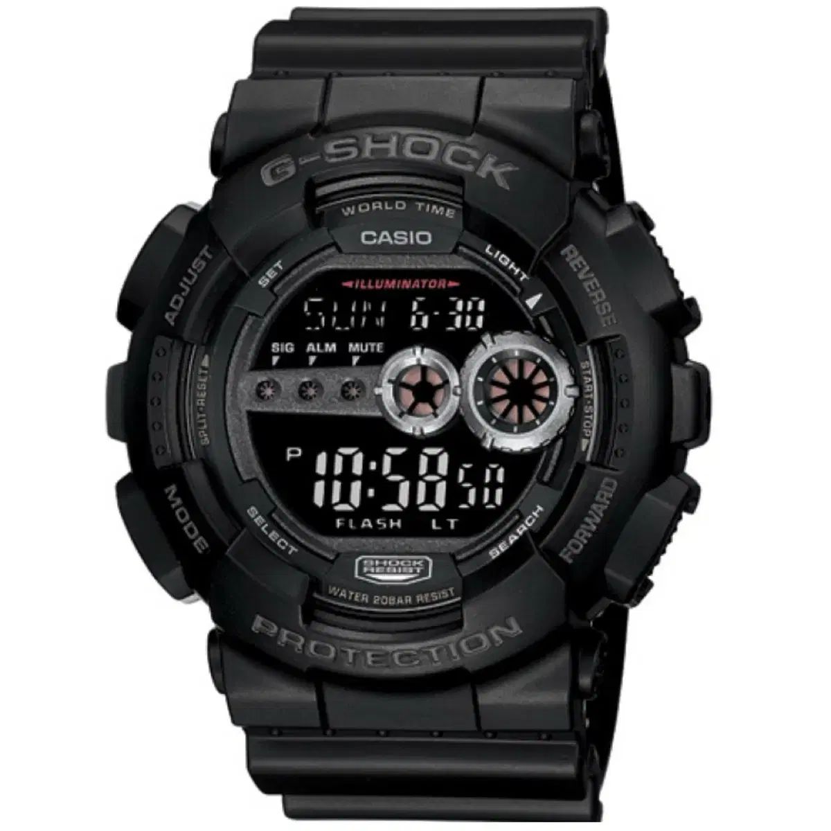 G-SHOCK ジーショック BIG FACE GD-100 マットブラック S級