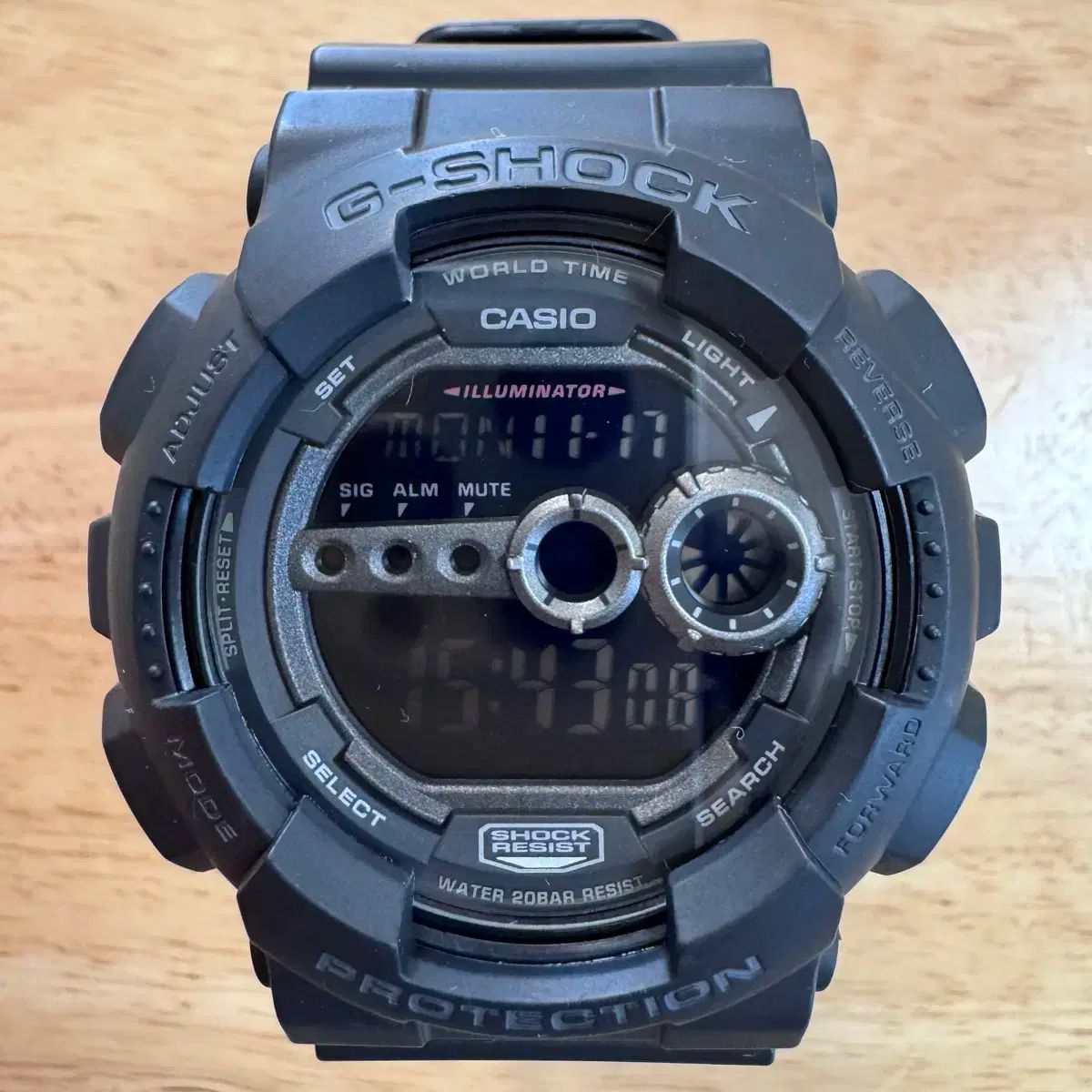G-SHOCK ジーショック BIG FACE GD-100 マットブラック S級