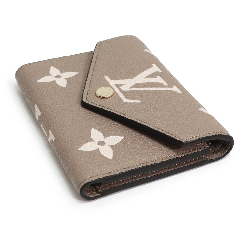 コスパが良い ルイ ヴィトン ポルトフォイユ ヴィクトリーヌ コンパクト 三つ折り財布 モノグラムアンプラント レザー トゥルトレール クレーム ベージュ ゴールド金具 M81861 LOUIS VUITTON 文化