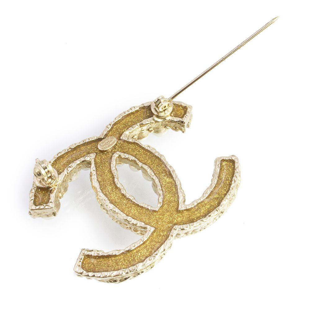 シャネル ココマーク パール ブローチ シャンパンゴールド CHANEL（未