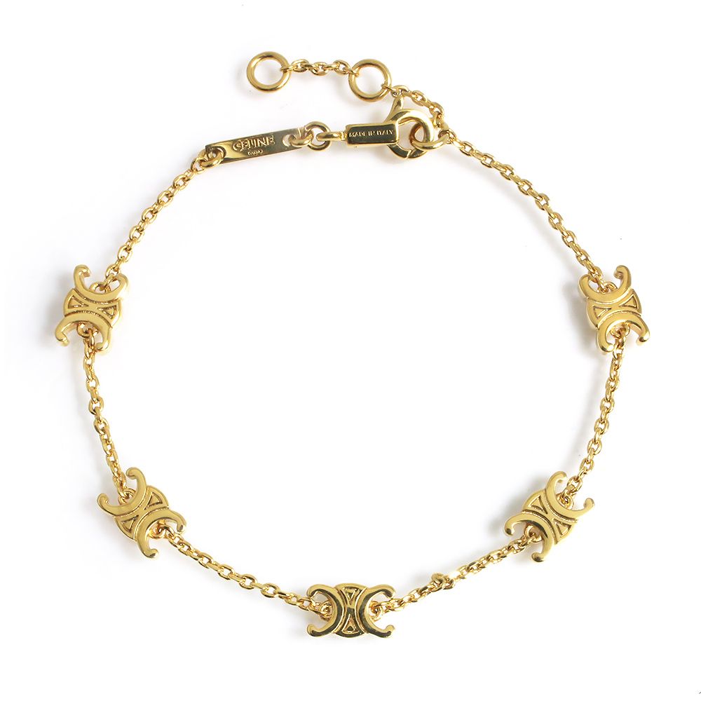 セリーヌ トリオンフ ミニ チェーン ブレスレット ゴールド 460MT6BRA CELINE