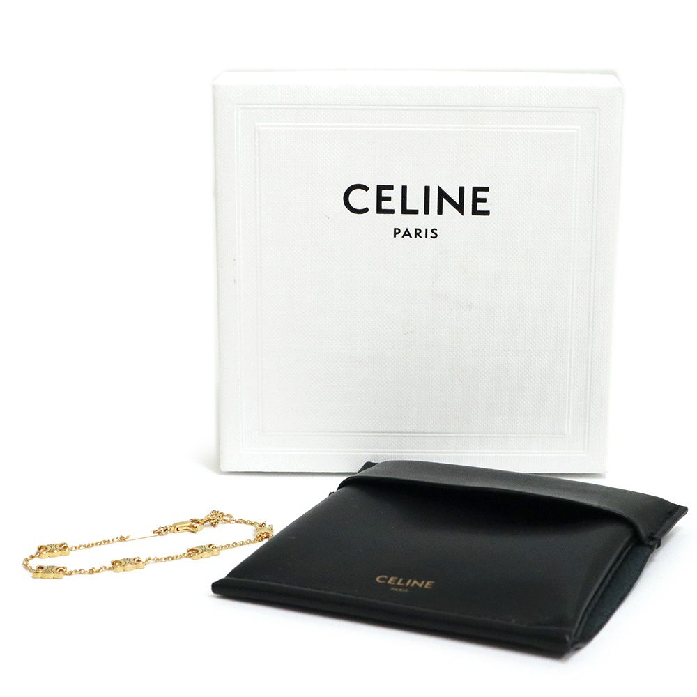 セリーヌ トリオンフ ミニ チェーン ブレスレット ゴールド CELINE