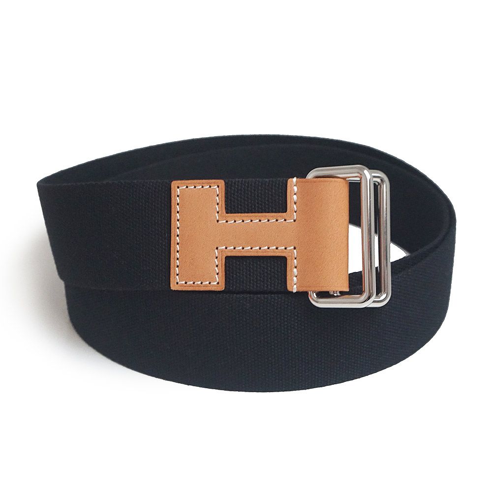 エルメス ノマド 40 H ベルト Sサイズ キャンバス ブライドルレザー