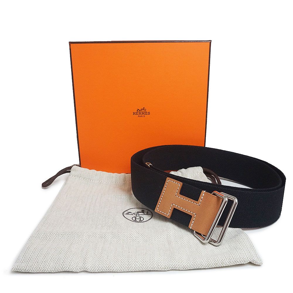 エルメス ノマド 40 H ベルト Sサイズ キャンバス ブライドルレザー