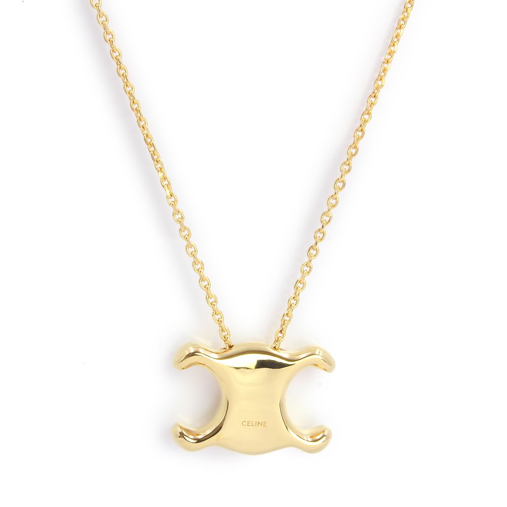 【未使用に近い】セリーヌ ネックレス トリオンフ ゴールド金具 トリオンフ ロック ネックレス / ゴールドフィニッシュ ブラス