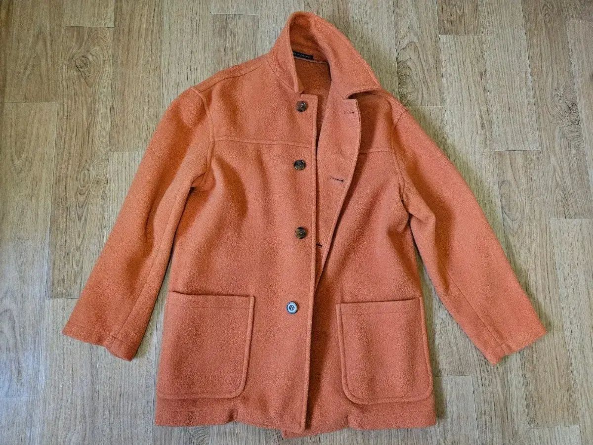 モンゴメリー ダッフル オレンジ色 ウール ハーフ コート