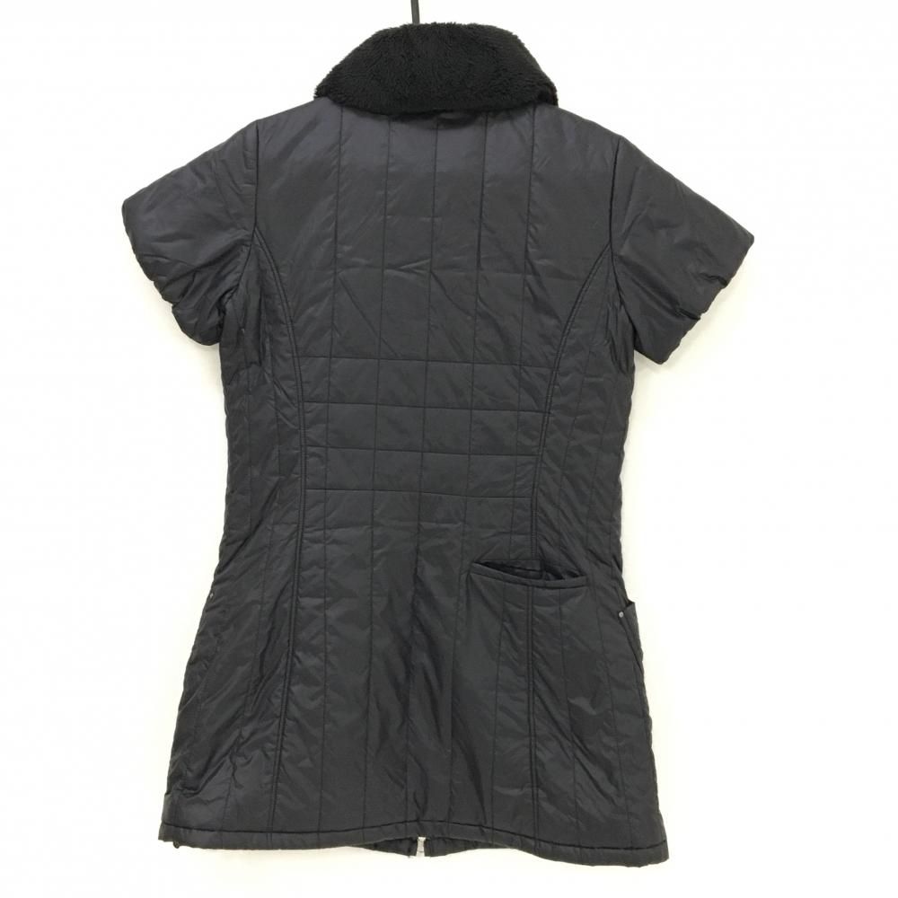 美品】アダバット 中綿半袖ワンピース 黒 ボア着脱可 レディース 40(L