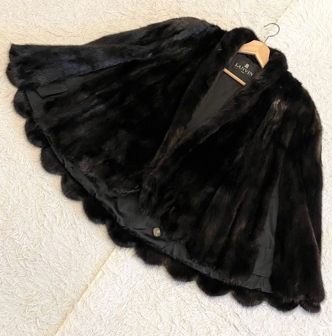 N【ヴィンテージ】LANVIN ランバン ブラックミンク 毛皮 ファー