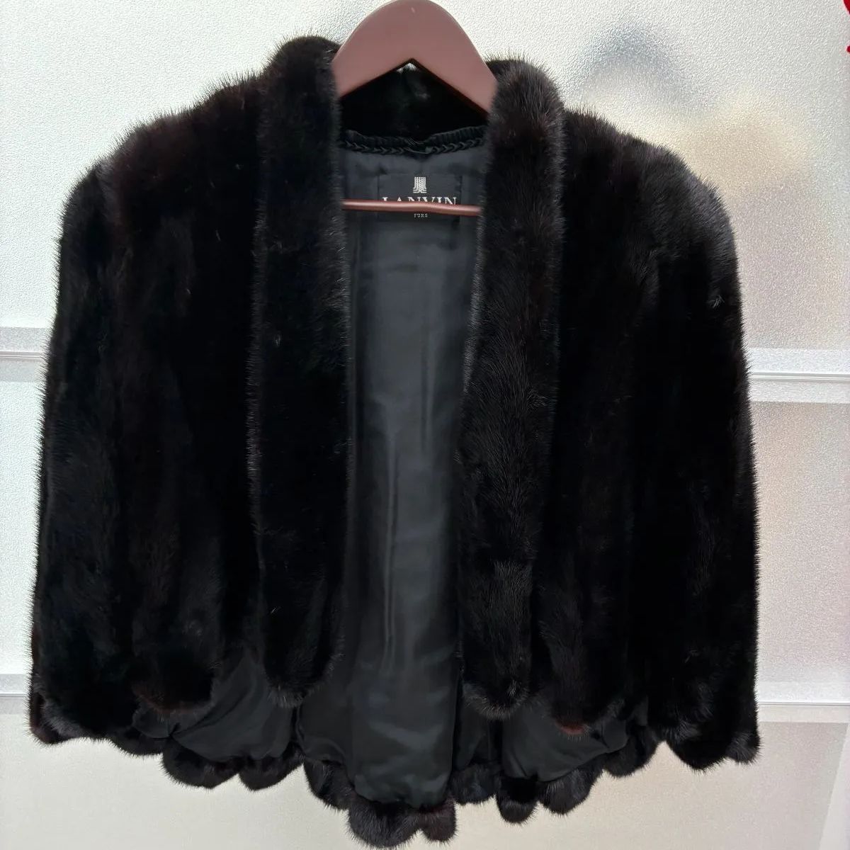 N【ヴィンテージ】LANVIN ランバン ブラックミンク 毛皮 ファー