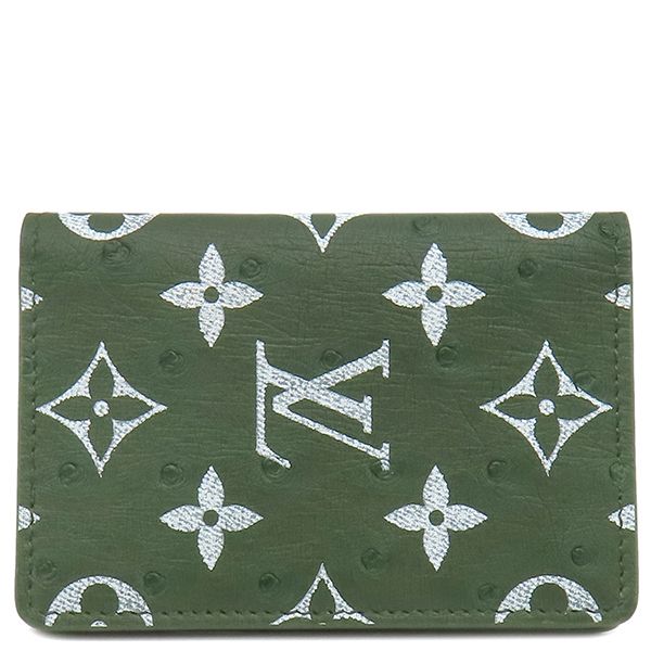 ルイヴィトン LOUIS VUITTON カードケース オーガナイザー ドゥ ポッシュ オーストリッチ グリーン 緑 二つ折り 名刺入れ RFID 箱