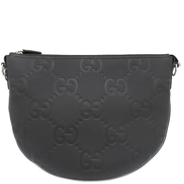 グッチ GUCCI ショルダーバッグ ジャンボGG メッセンジャーバッグ レザー ジャンボGGレザー ブラック シルバー金具 黒 801887 保存袋