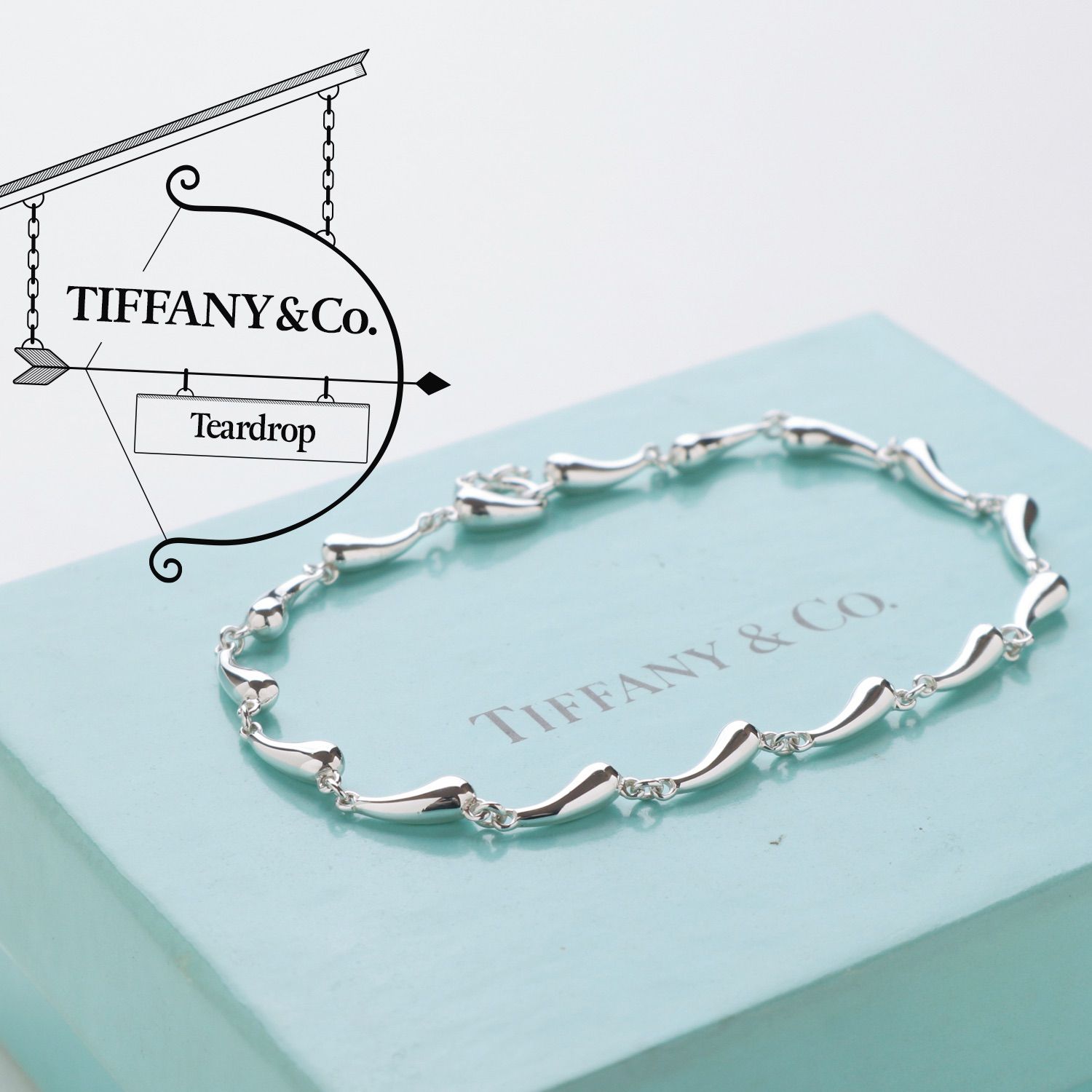 ティファニー ティアドロップ リンク 925 ブレスレット - c.1990s