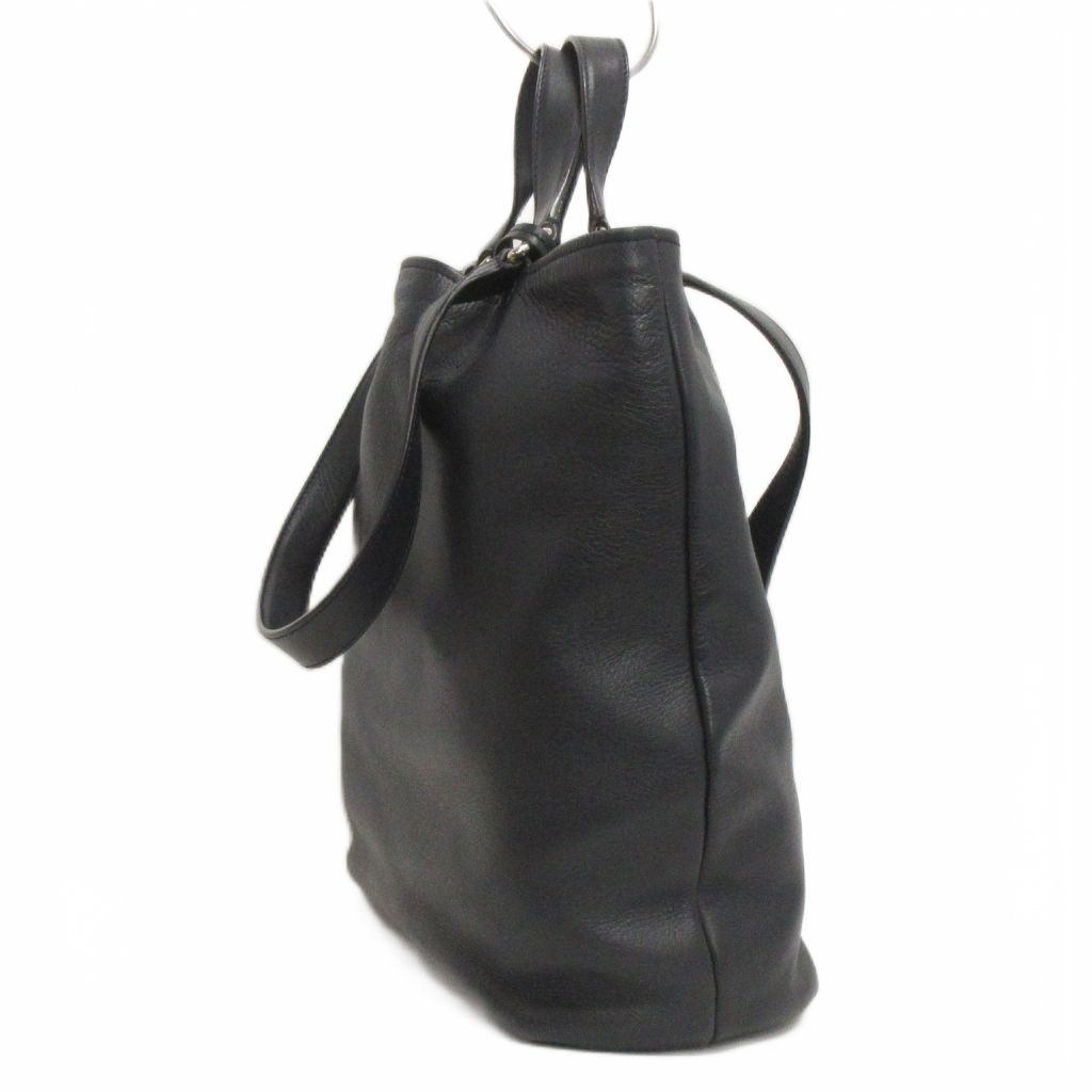 ヒロフ HIROFU トートバッグ ハンド 肩がけ レザー 紺 ネイビー 鞄