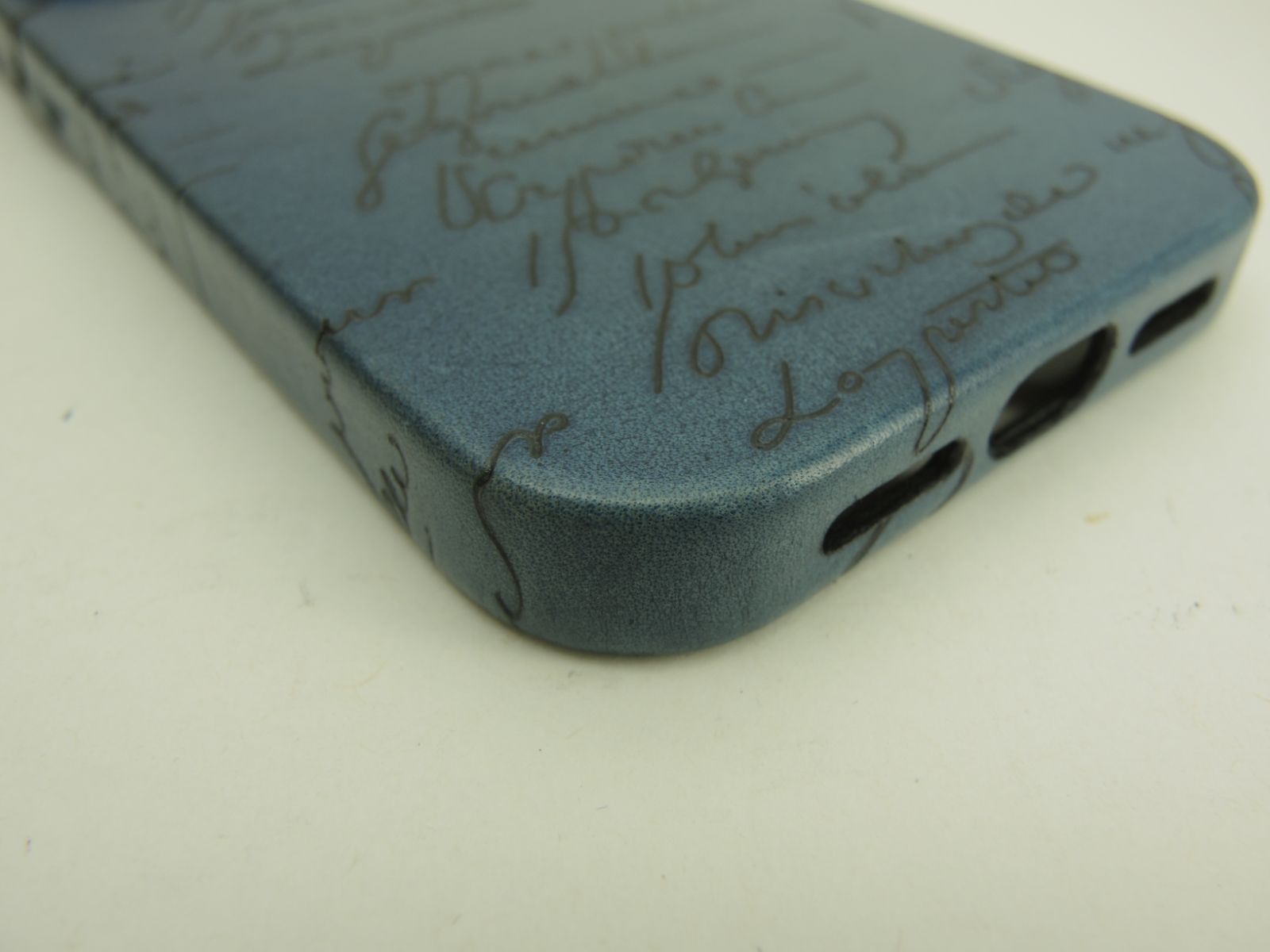 ベルルッティ iphone14Proケース カリグラフィ レザー青 iphone14pro