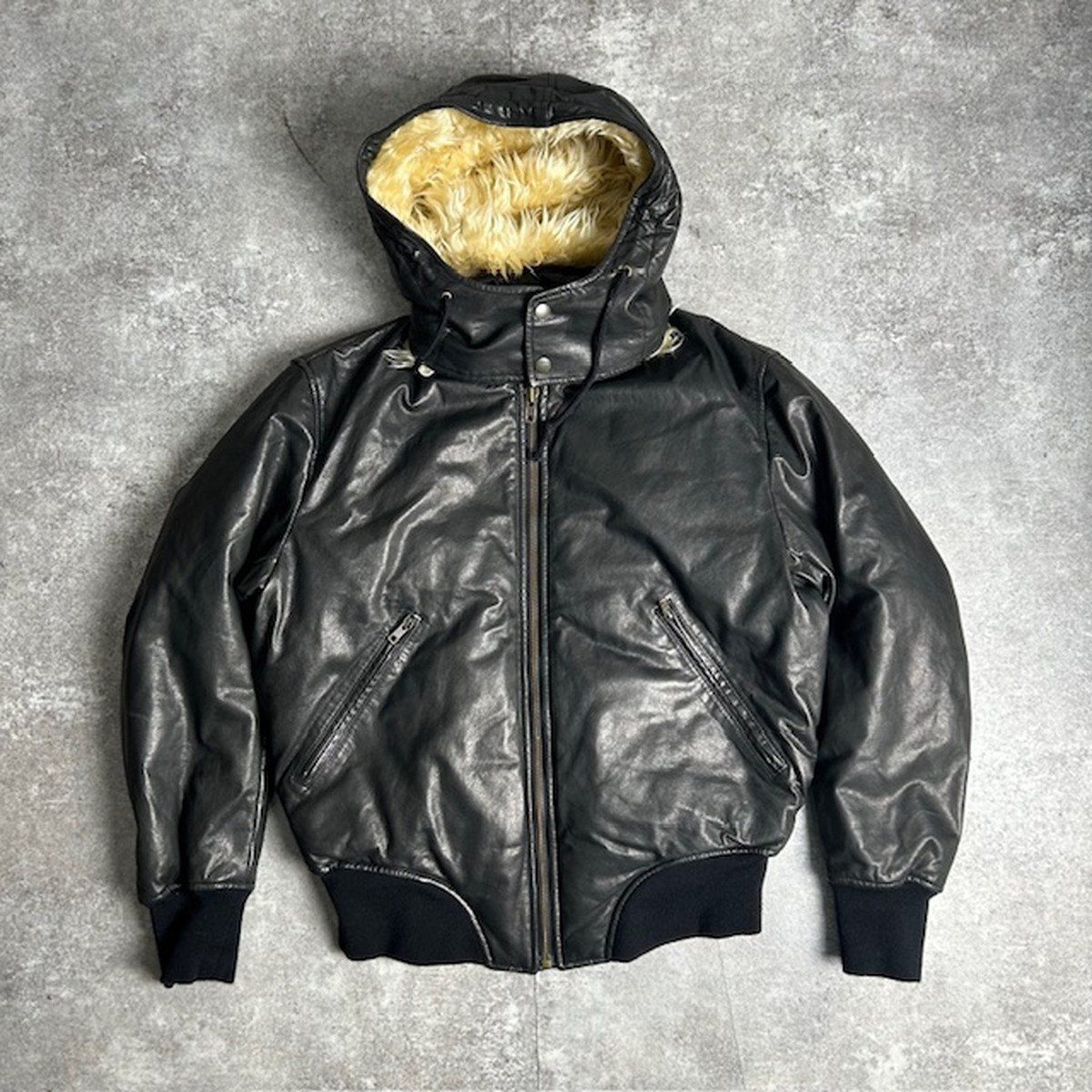 ポールスミス レザーダウンジャケット 羊革 ラム ヴィンテージ Paul Smith ポールスミス ブラック レザー ラムレザー ダウン