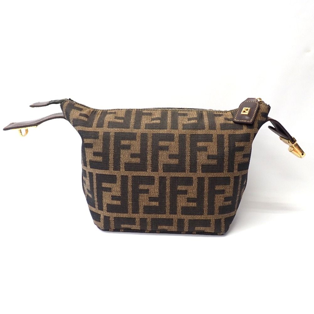 Ft633602 フェンディ バニティバッグ ポーチ ズッカ柄 ブラウン レディース FENDI