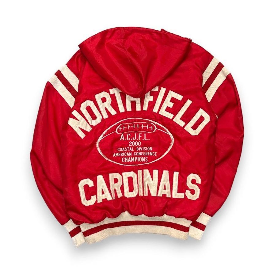 70s 80s 90s RENNOC スタジャン ハーフジップ カレッジロゴ 短丈 三段