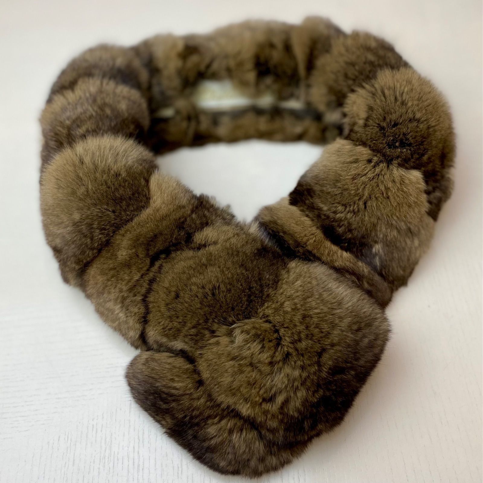 格安！！ CHINCHILLA チンチラ マフラー 日本製 新品【ブラウン】09