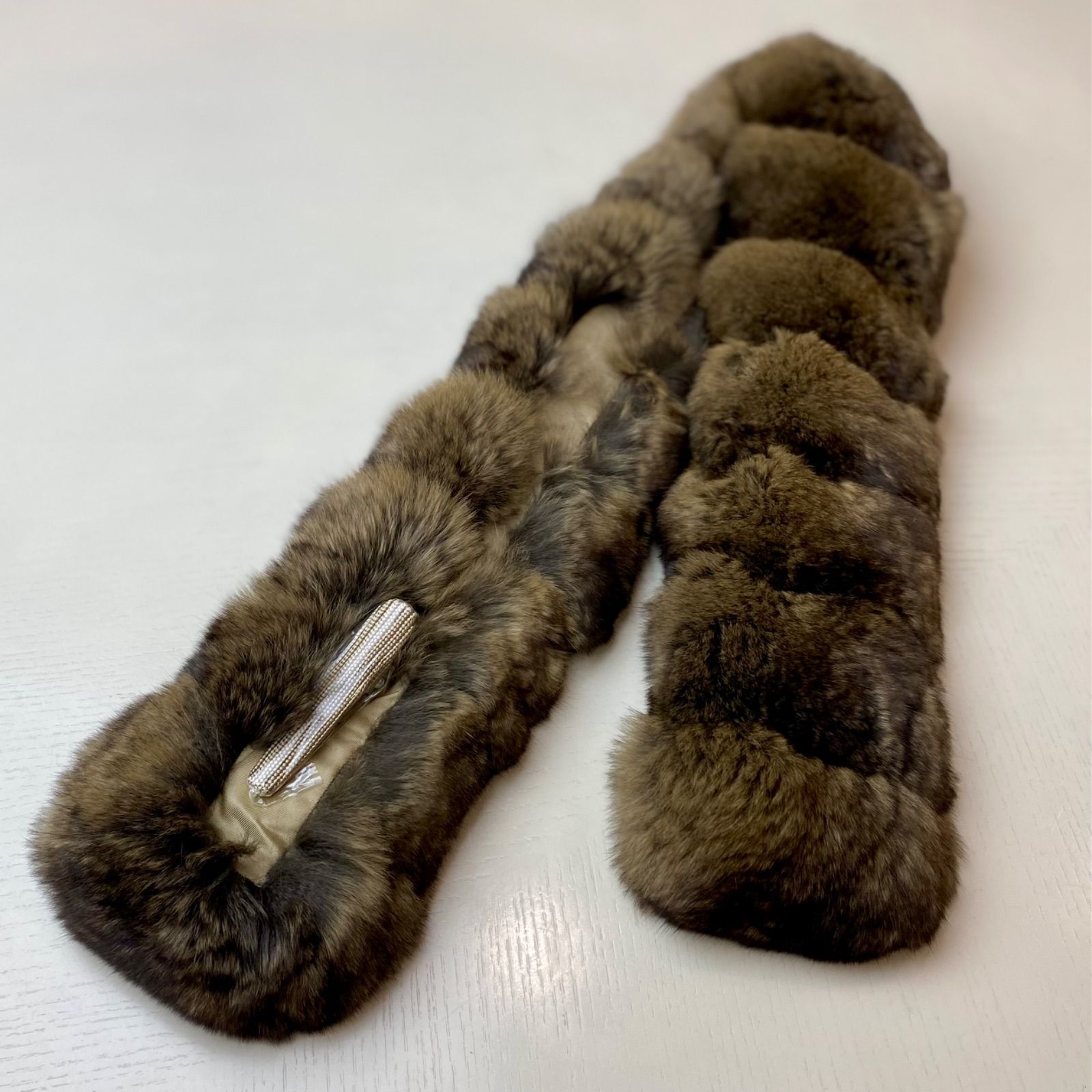 格安！！ CHINCHILLA チンチラ マフラー 日本製 新品【ブラウン】09