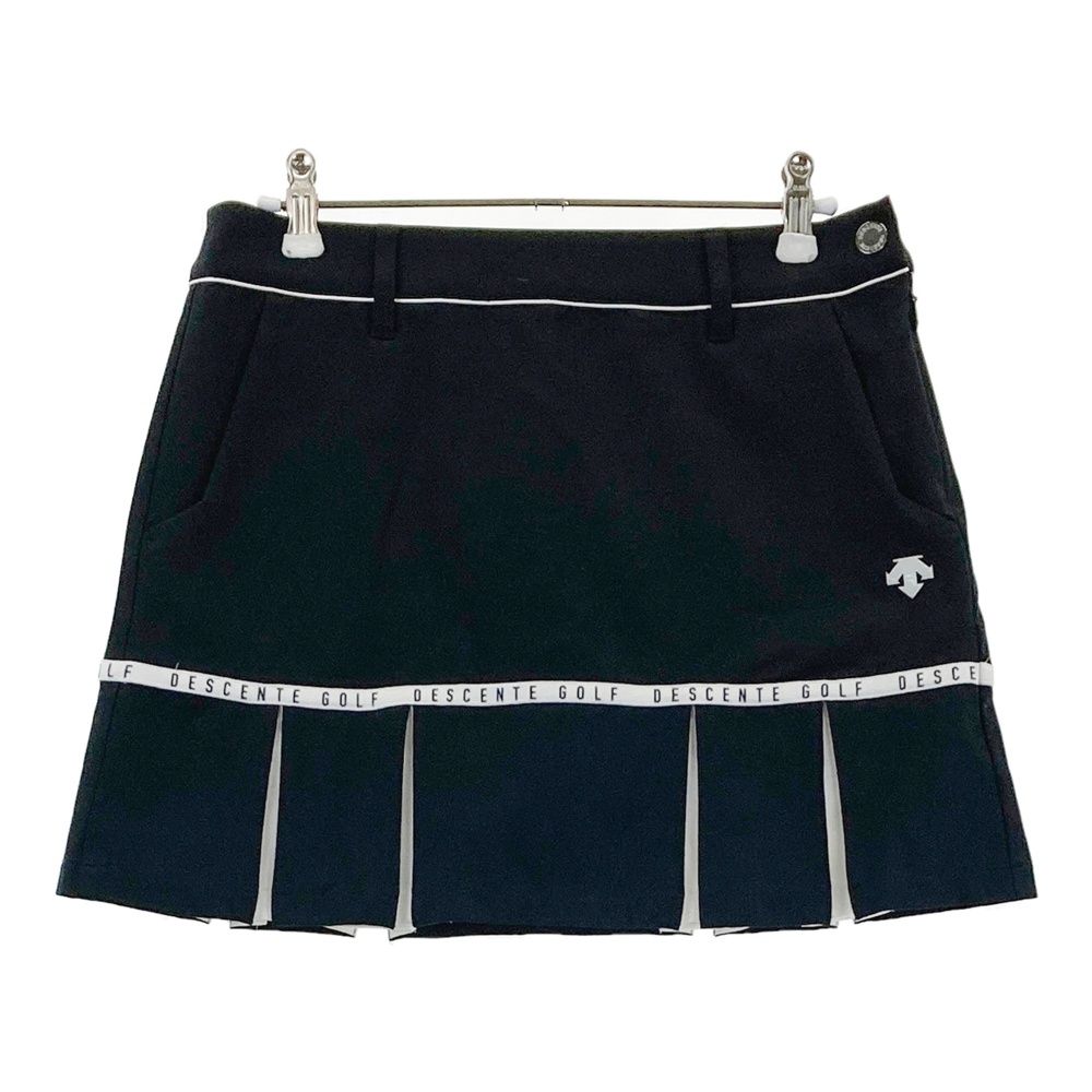サイズ 64 M DESCENTE GOLF デサントゴルフ インナー付 スカート 裾プリーツ ブラック系 240101563763 ゴルフウェア レディース ストスト