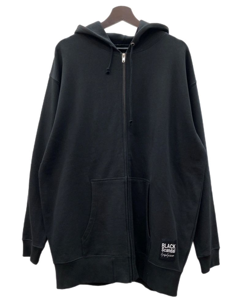 ヨウジヤマモト Yohji Yamamoto BLACK Scandal LOGO ZIPUP PARKER ロゴ