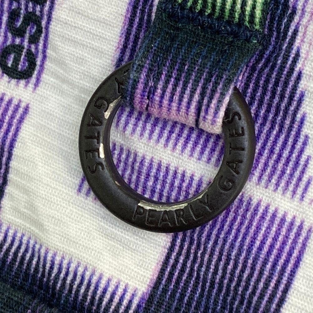  サイズ 0 PEARLY GATES パーリーゲイツ モデル ストレッチスカート ロゴ 総柄 ネイビー系 ゴルフウェア レディース ストスト スカート レディースウェア