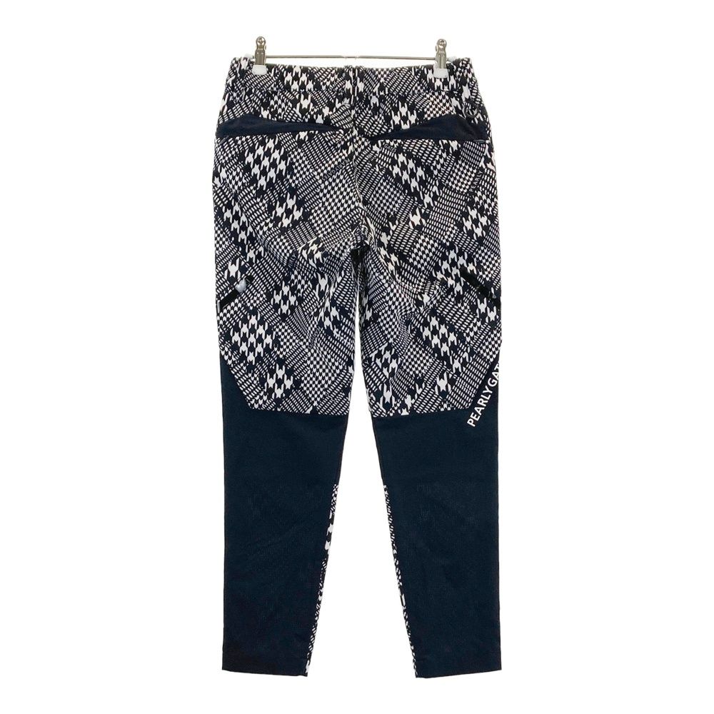 サイズ 0 PEARLY GATES パーリーゲイツ モデル ロングパンツ 千鳥 総柄 ブラック系 ゴルフウェア レディース ストスト
