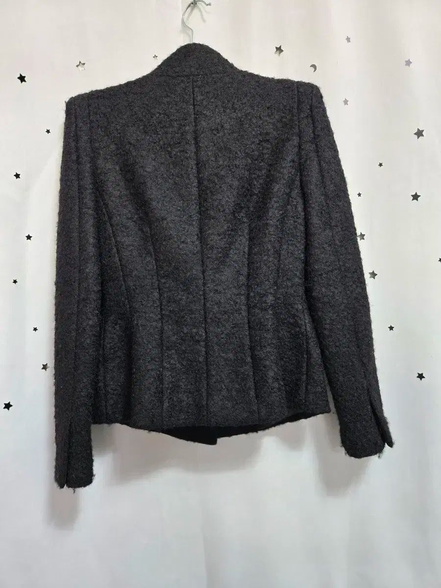 マイン ブラック ウール ジャケット ブローチ 装飾 82