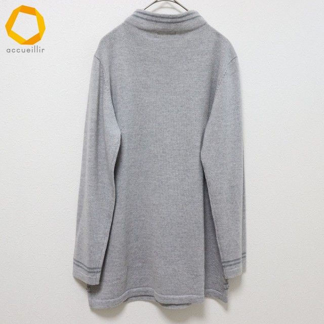 鮮やかな アトリエサガン ATELER SAGAN ウール ニット チュニック トップス ハイネック ビーズ パール スパンコール 花柄 x977601n