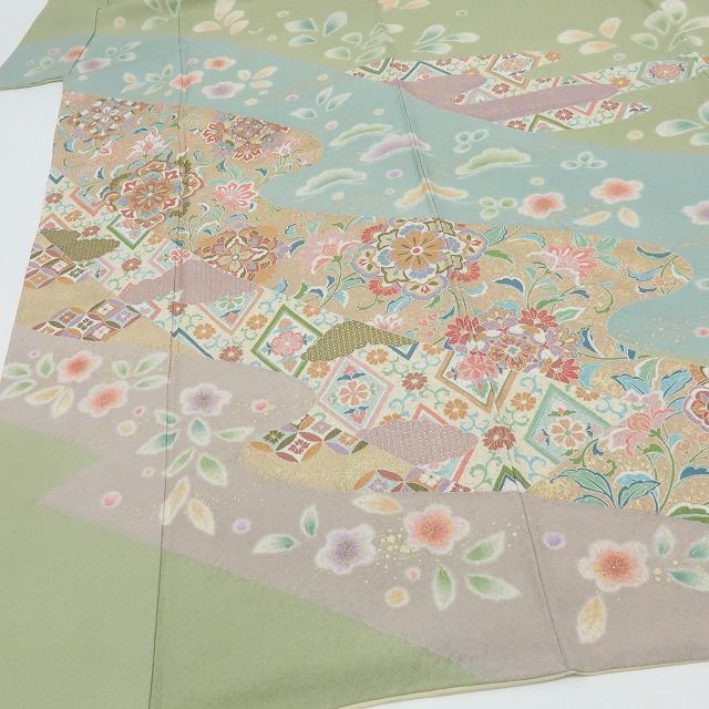 六花 RIKKA 正絹 トールサイズ 訪問着 松 梅 唐花 着物 A 3967