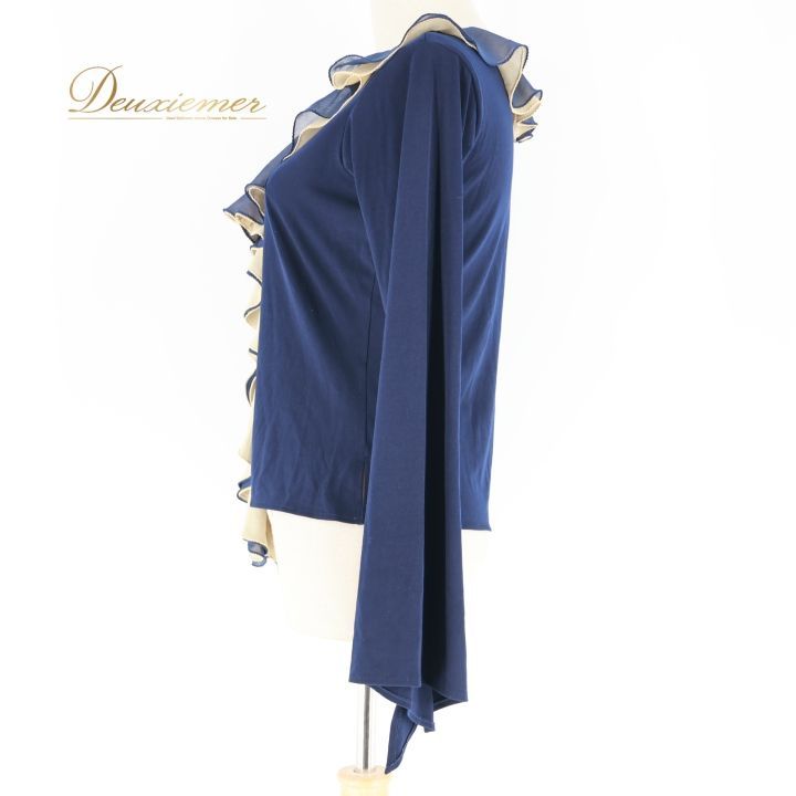 社交ダンス 衣装 トップス ネイビー系 タカダンス TAKA DANCE フリル