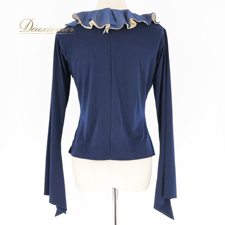 社交ダンス 衣装 トップス ネイビー系 タカダンス TAKA DANCE フリル