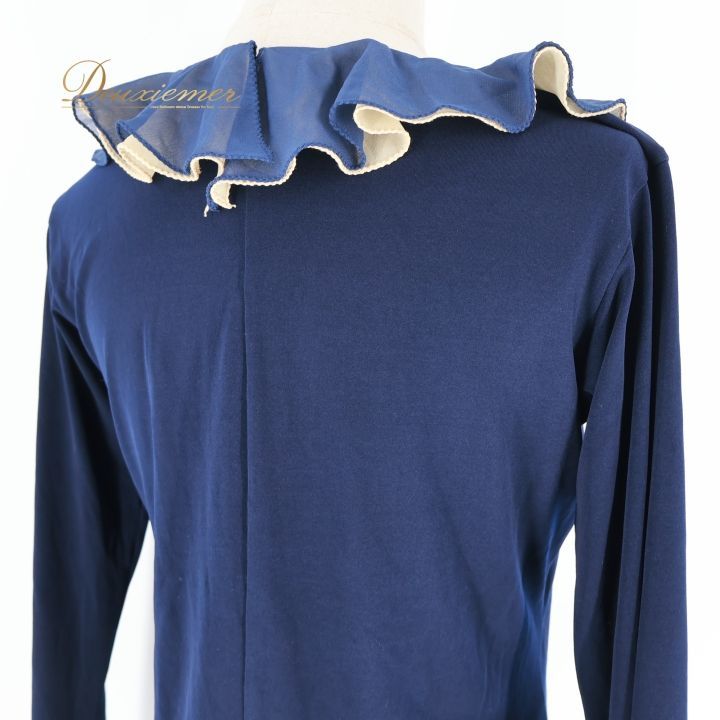 社交ダンス 衣装 トップス ネイビー系 タカダンス TAKA DANCE フリル