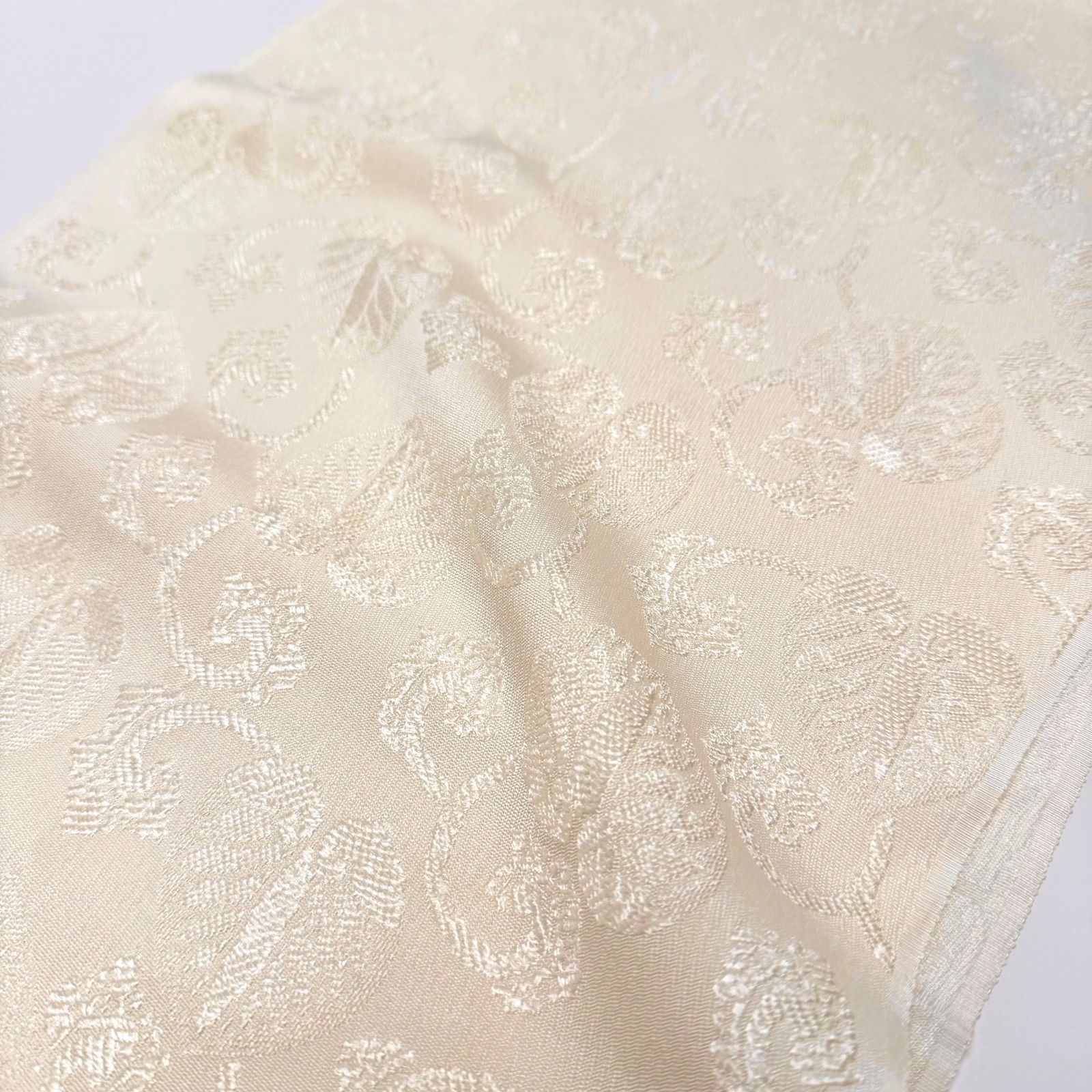 帯揚げ 渡敬 唐織 葵唐草 無地 0114