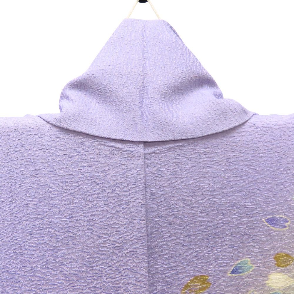 中古】 振袖 正絹(金銀糸除く) パープル 成人式 和装 呉服 和服 きもの