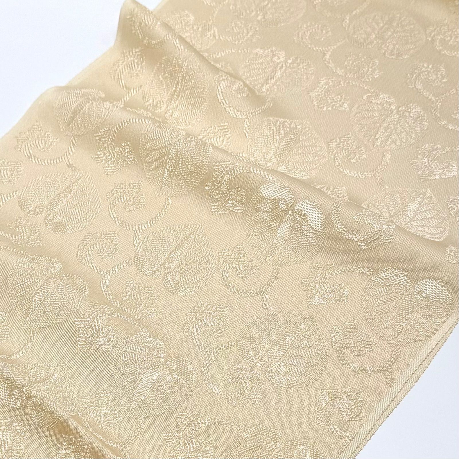 帯揚げ 渡敬 唐織 葵唐草 無地 0115