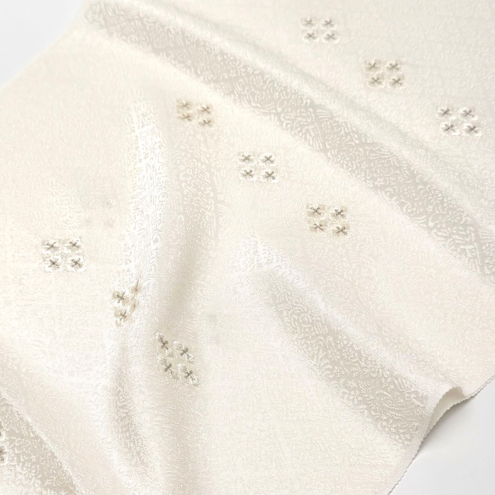 帯揚げ 和小物さくら 菱地紋 梅ちらし刺繍 0116