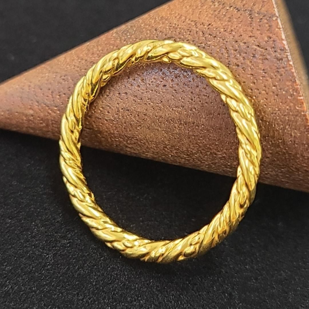 リョウタ24金 K24 純金 ツイスト ロープ リング ゴールド 重ね付け 黄金の光！24金 K24 純金 ツイスト ロープ リング ゴールド 重ね付け