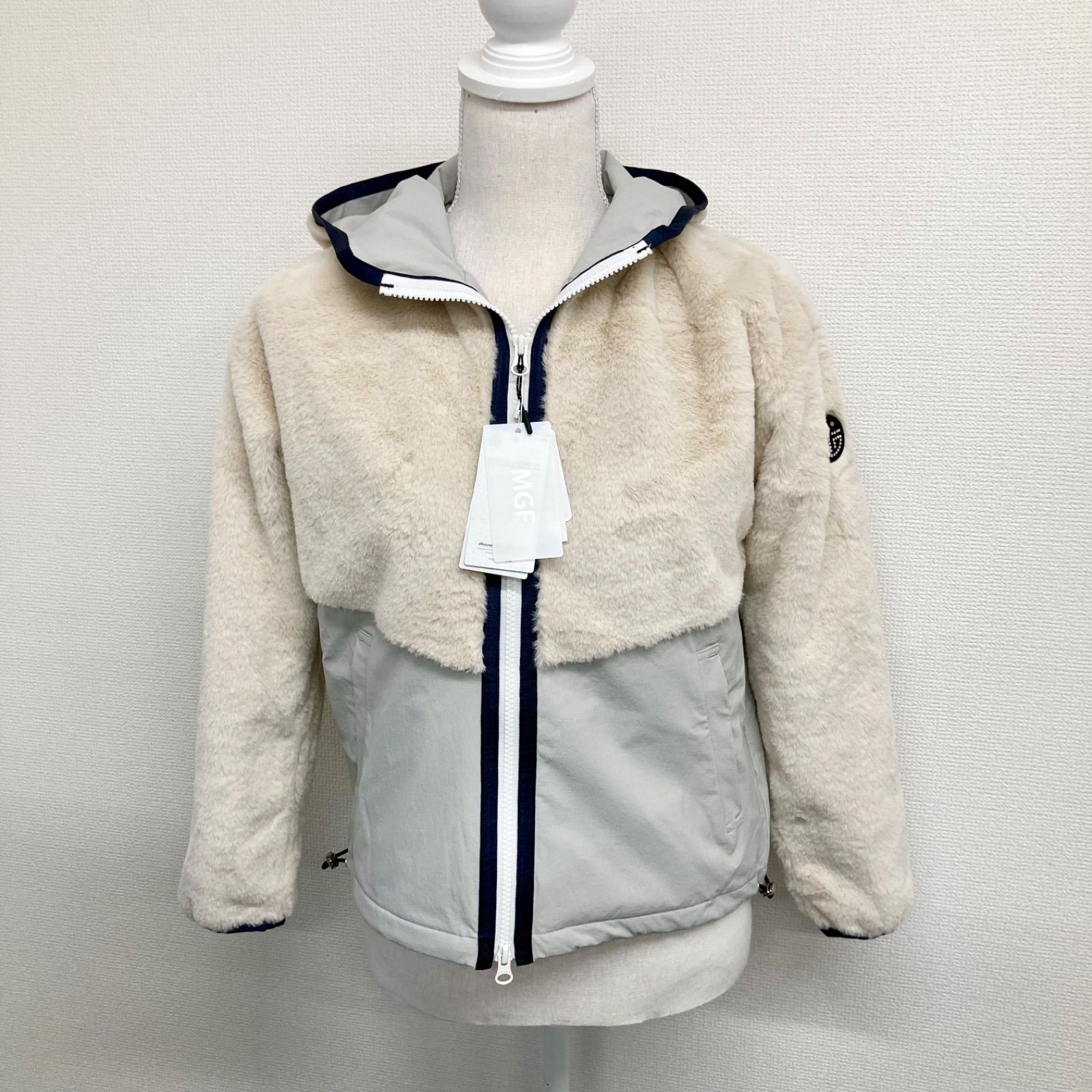 MIZUNO ミズノ MGF 発熱素材 ブレスサーモハイブリッドフーディ レディース ホワイト クリアランス フェイクファー レディース ジャケット