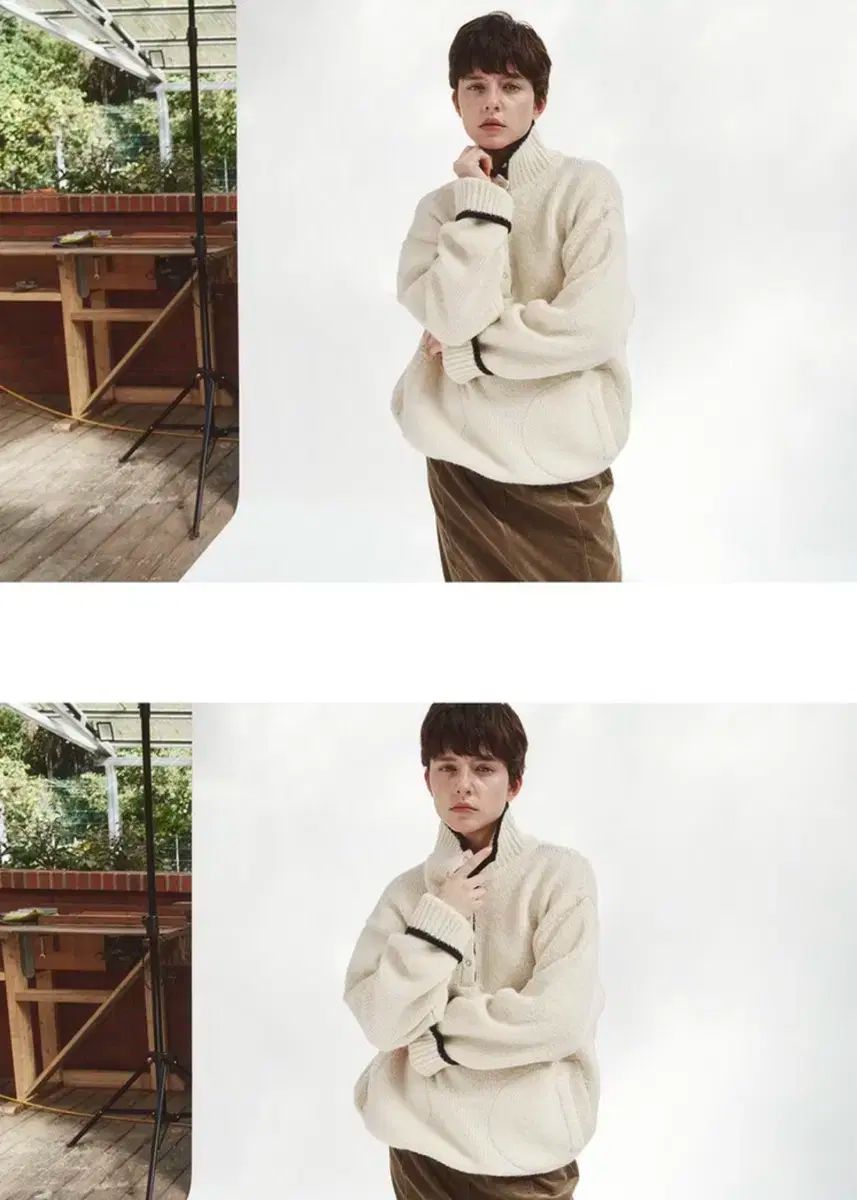  リーボールド ハイネック オーバネック 長袖 ニット セーター