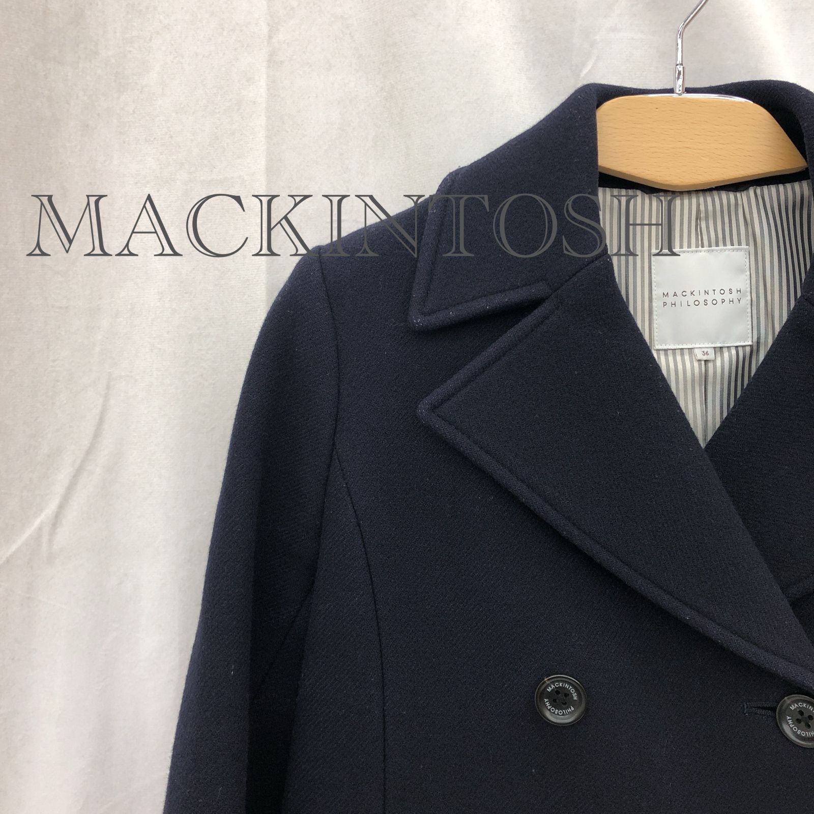 Mackintosh マッキントッシュ Pコート ジャケット 36 ネイビー レディース ファッション