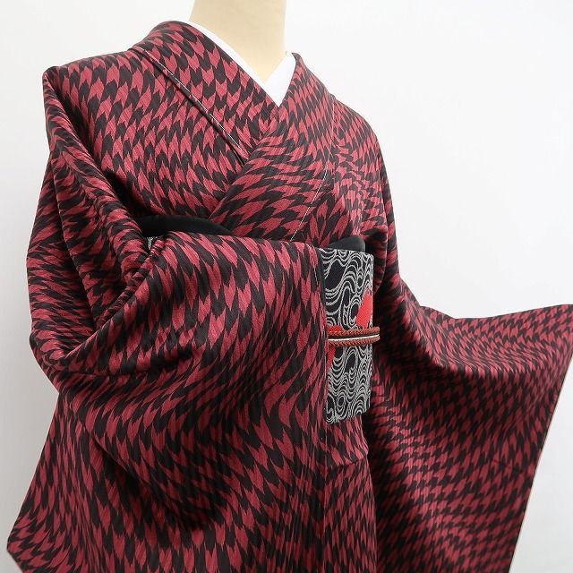 ❁tomihisa❁新品 現代きもの作家 斉藤仁 落款 着物 正絹 仕付け糸付