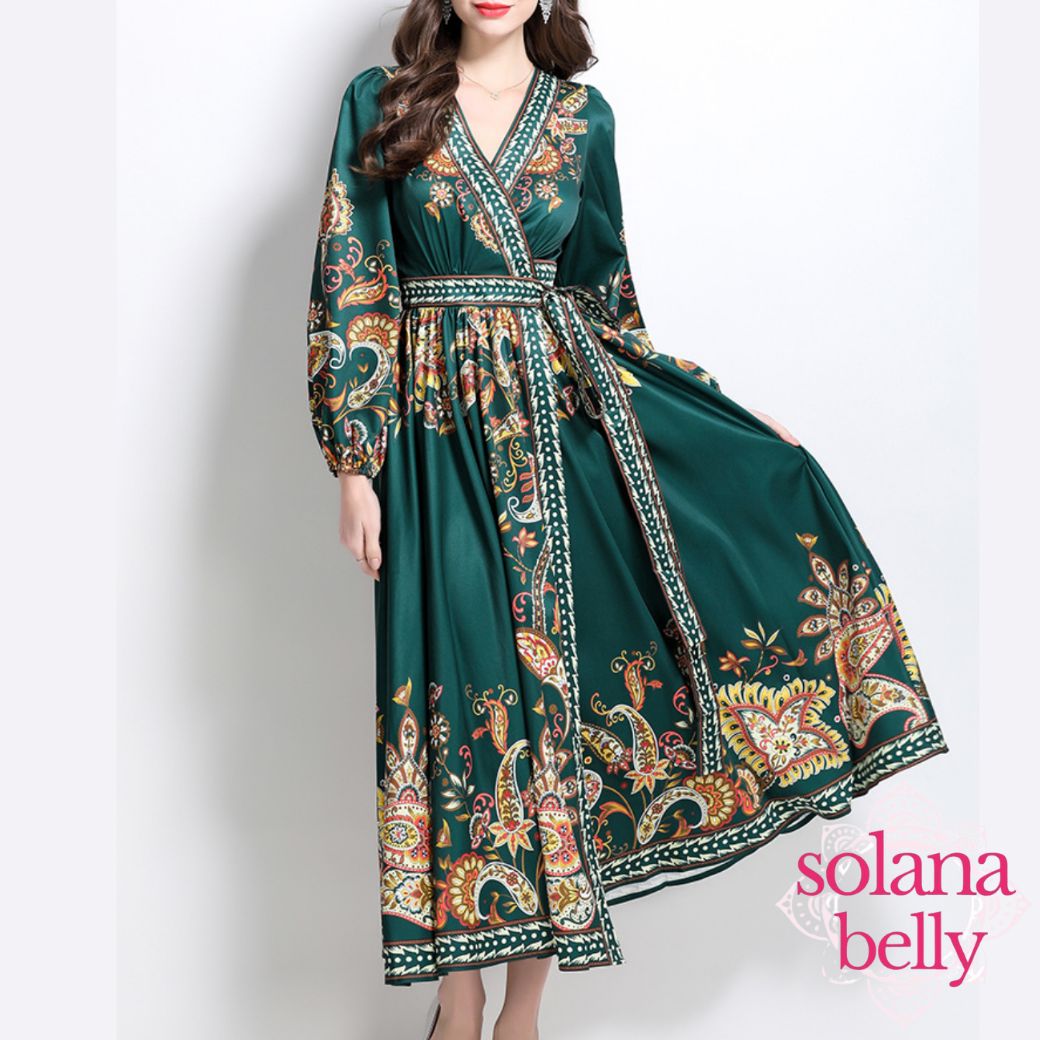 ベリーダンス レディース ロング ガラベーヤ ラップワンピース