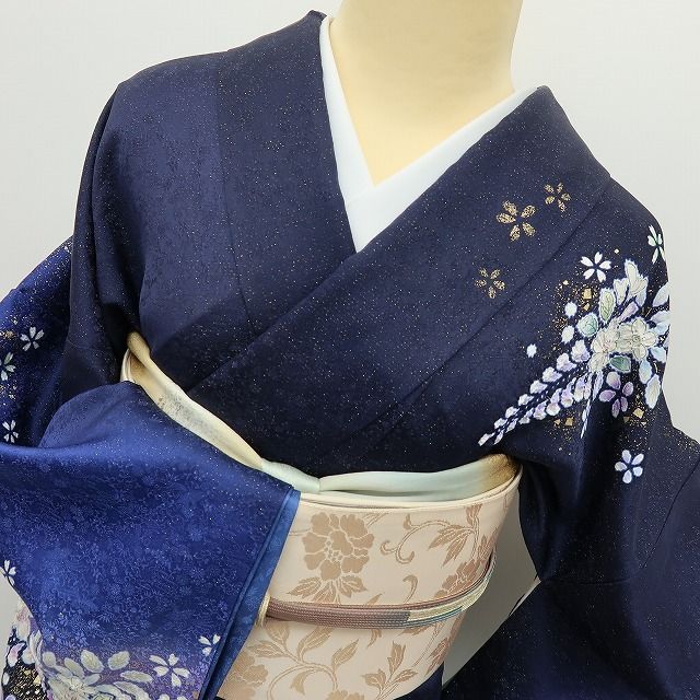 六花-RIKKA- 美品 正絹 翠山工房 桐屋の辻が花 金通し トールサイズ